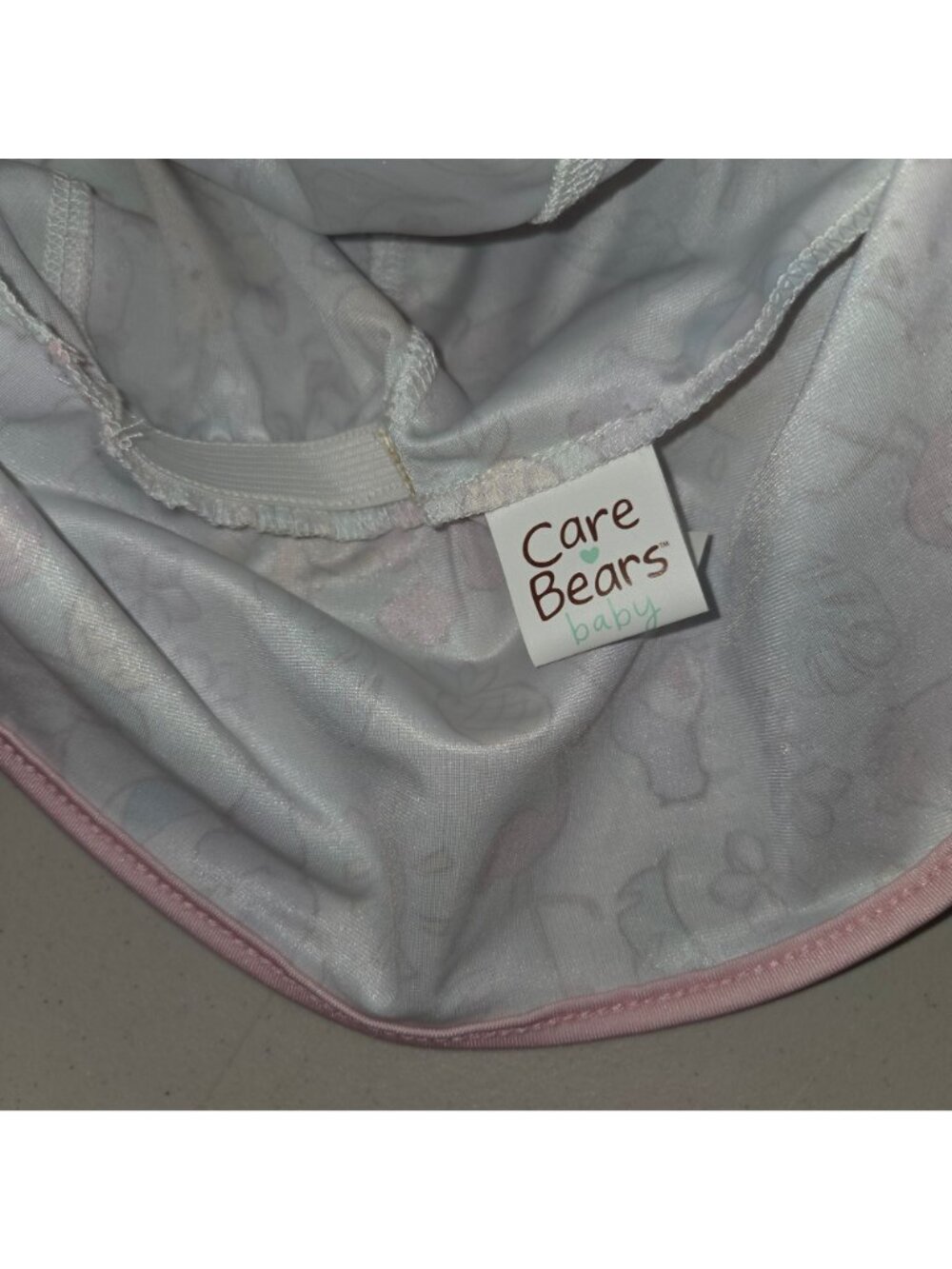 Care Bears Baby UPF 50+ Swim Hat Pink Trim Pastel Print OSFM Sun Protection 4404 - Picture 5 of 7